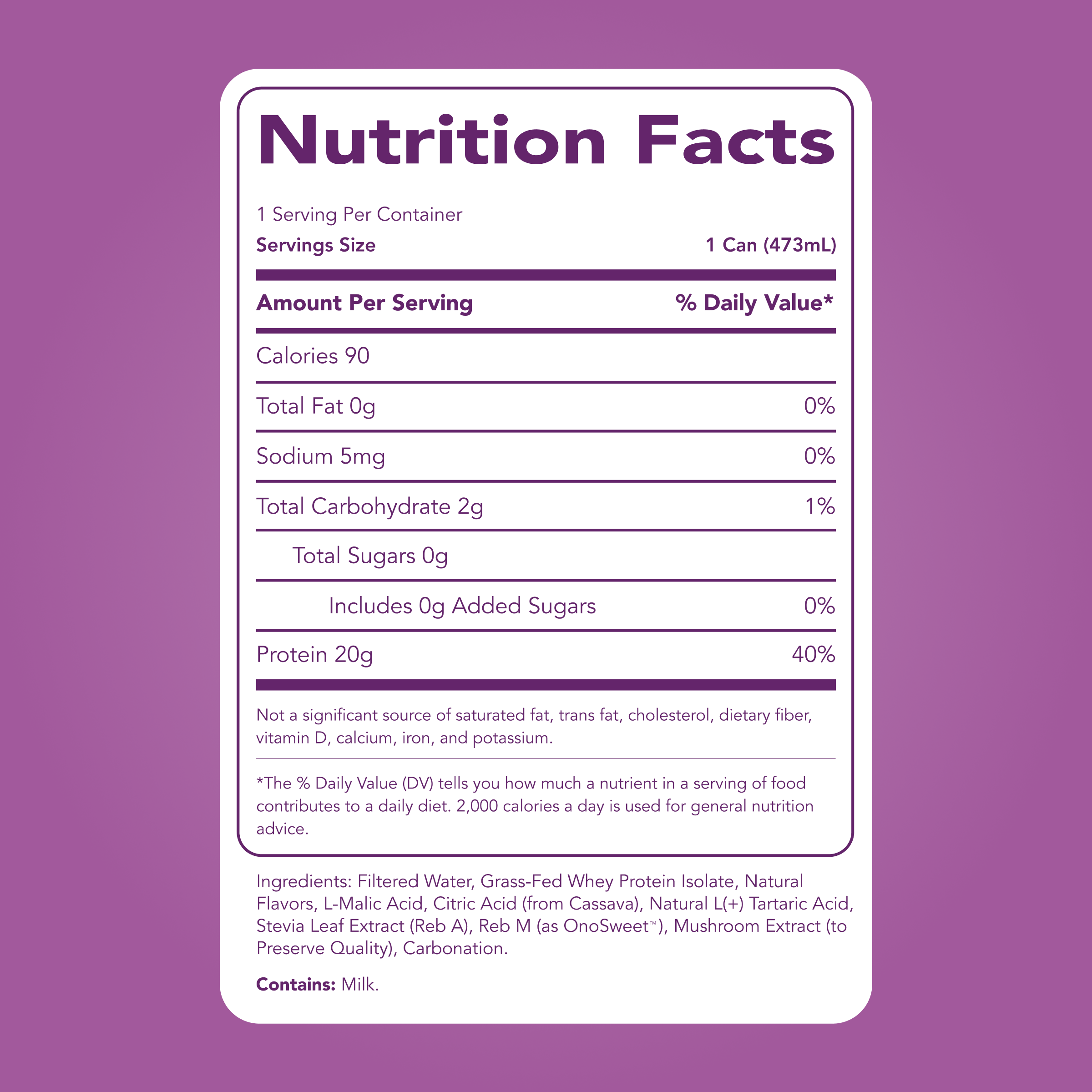 Clear Protein Soda: Classic Grape (16 Oz. | 12 Pack)